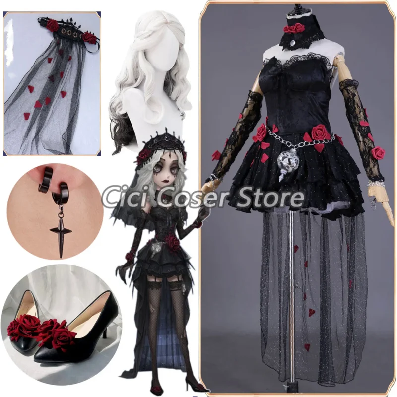 

Identity V Psychologist Everlasting Night Cosplay Costume Black Gothic Lolita Dress Women Girls Halloween Party Carnival Outfit