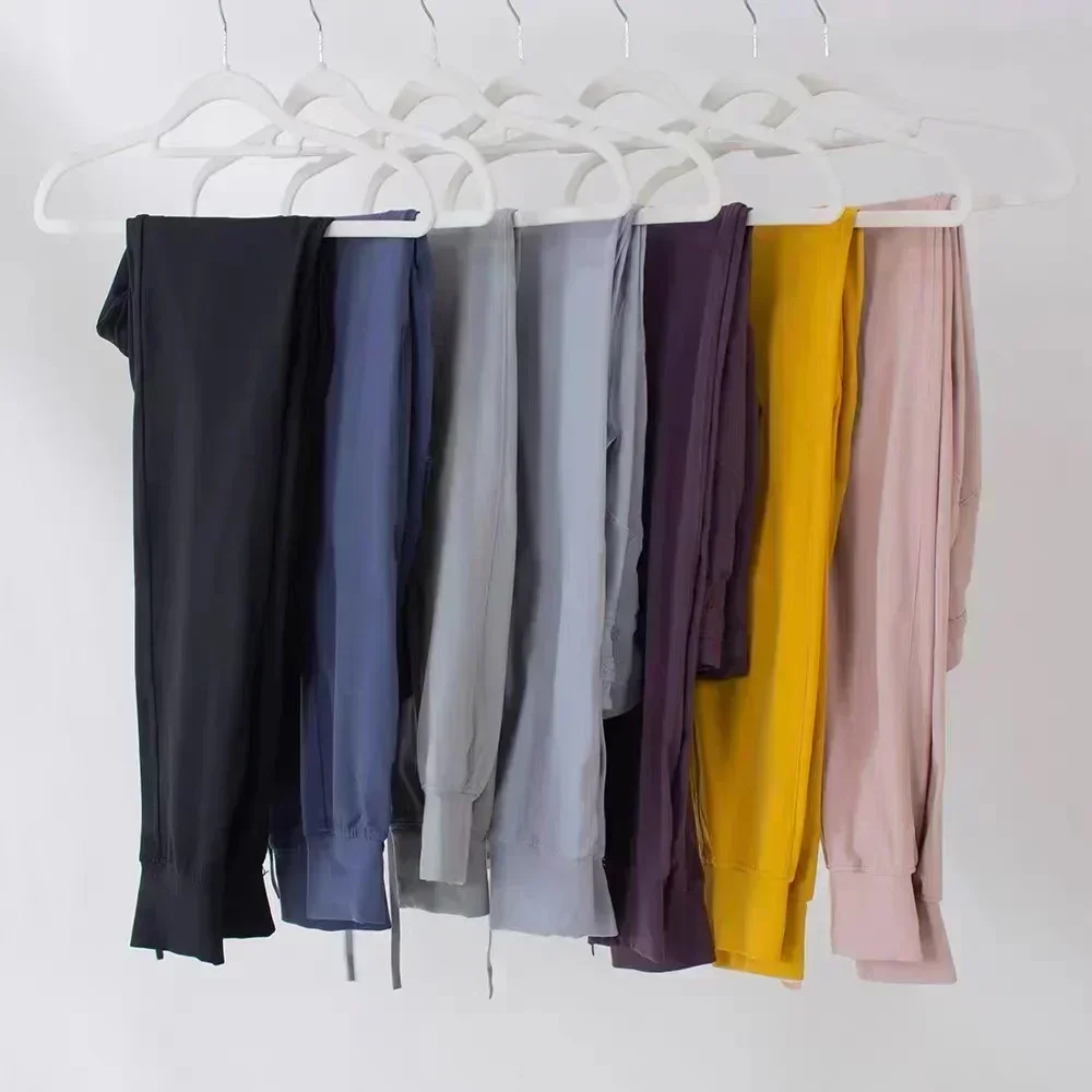 Lemon Women Stretch Sport Yoga Pants High Waist Training Jogging Trousers Drawstring Four-Way Elasticit Sports Casual Pants