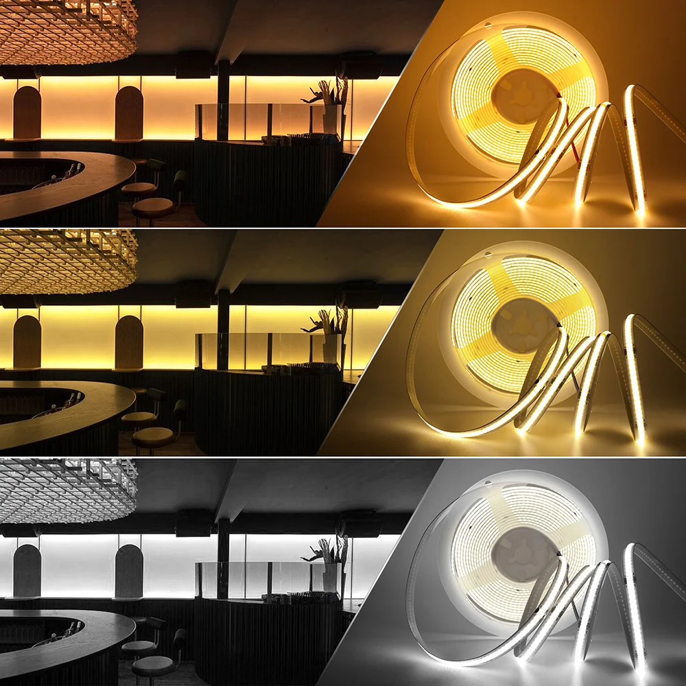 New 5V USB COB Strip Light 320Leds/m Warm Natural White Cabinet Lamp Night Lighting Flexible LED Ribbon Stripe DC5V TV Backlight 6