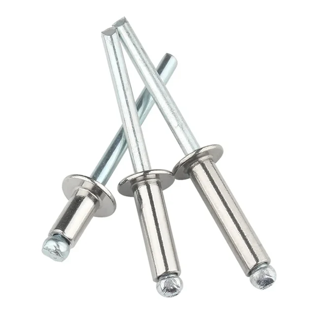 Remaches Pop de aluminio, cabeza de cúpula de piezas, remaches ciegos, vástago de acero, mandril de escape, clavo de tracción, 10-50 M5, M2.4, M3.2, M4, M4.8, M6 - Imagen 2