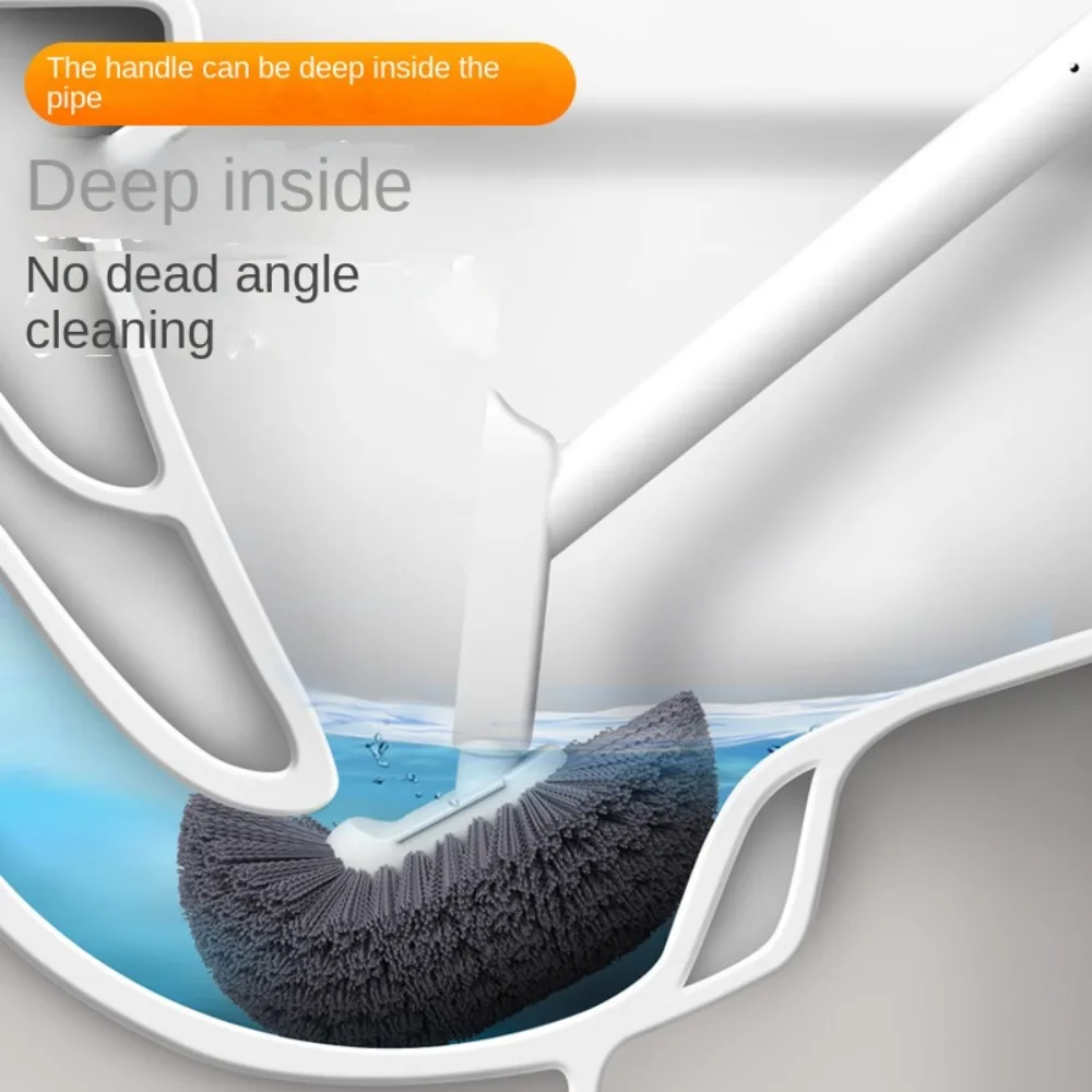 Long Handle Household Toilet Brush Wall Mounted Quick Drying Bent Head Corner Gap Brush Bathroom Cleaning Tools