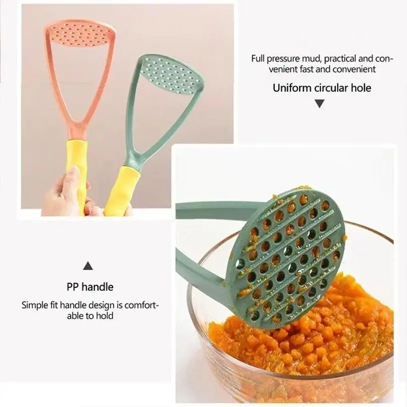 1 Pcs Pressed Potato Masher Puree Juice Maker Plastic Potato Tomato Pusher Smooth Mashed Potatoes Crusher Fruit Kitchen Tools