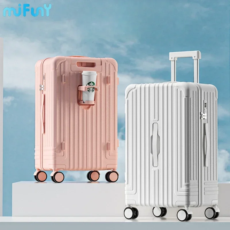 Mifuny Korean Style Luggage ABS Trolley Case Large Capacity Travel Case Business Boarding Case USB Suitcase Neutral Password Box