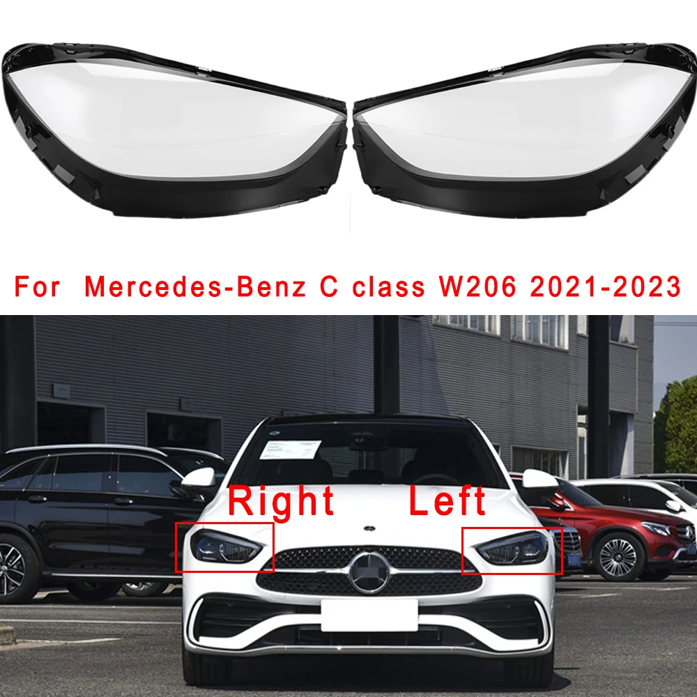

For Mercedes Benz C-class W206 Car Headlights Cover Transparent Headlamp Shell Plexiglass Original Lamp Lens 2021-2023 X