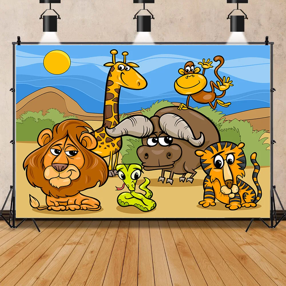 

SHUOZHIKE Tropical Jungle Cartoon Wildlife Park Shoot Photo Children's Birthday and Newborn Photography Background Prop FZ-08