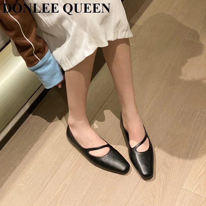 Ubuy Ballet Flats With Elastic Ankle Strap 2023 New Autumn Flats Ballerina  Shoes Women Fashion Brand Square
