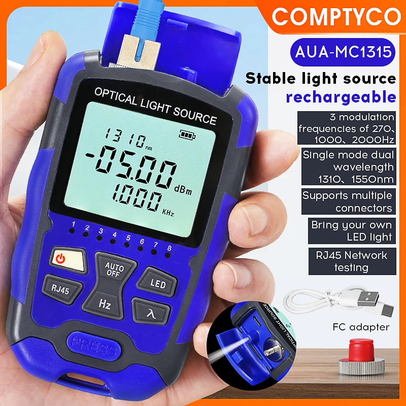 COMPTYCO AUA-MC1315/M1315 Fiber Optic Laser Source 1310/1550nm Optical Light Source with LED light Free Shipping laser diode 1550nm 5mw φ 5 6mm laser diodes to 56 4 pin