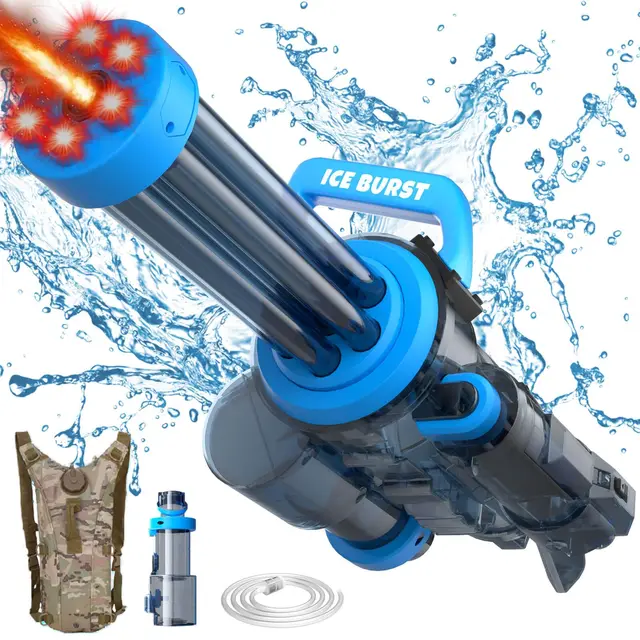 Strongest Gatling Electric Water Gun Toy With Light Continuous Shooting Water Gun Summer Beach Pool Battle Toys for Boy Adult 1