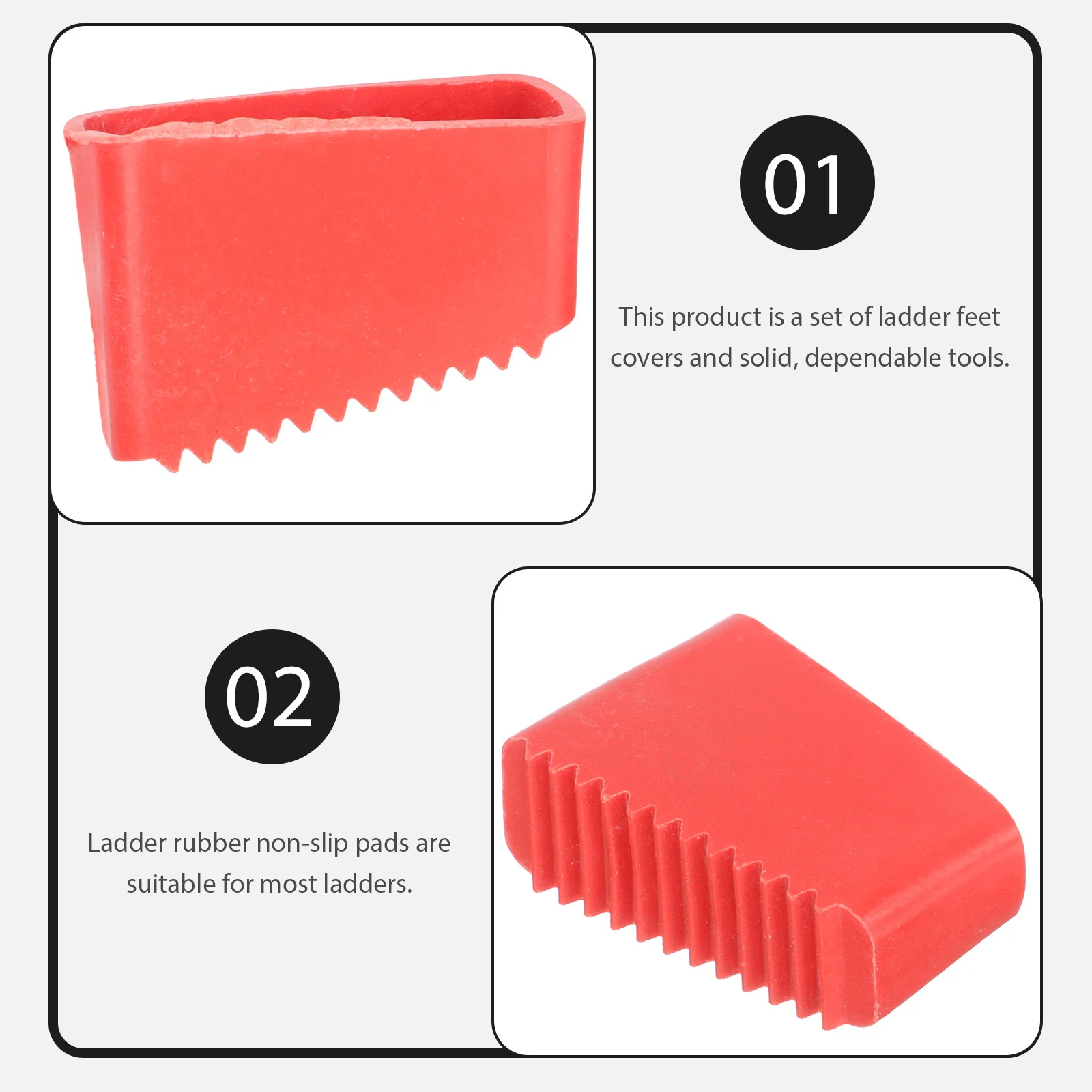 4 Pcs Non Slip Ladder Foot Pad Replacement Rubber Covers Foldable Ladder Feet Cover Protective Caps Step Stool Parts Scaffolding