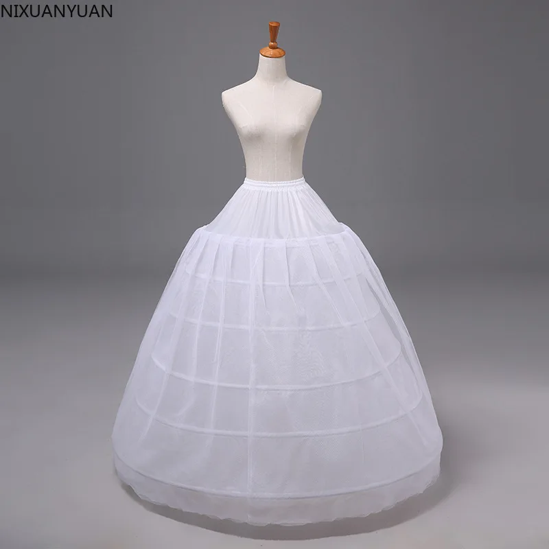 

6 Hoops 2 Layers White Ball Gown Puffy Skirt Wedding Hoop Petticoat Under Wedding Dress Crinoline Petticoats for Girls Slip