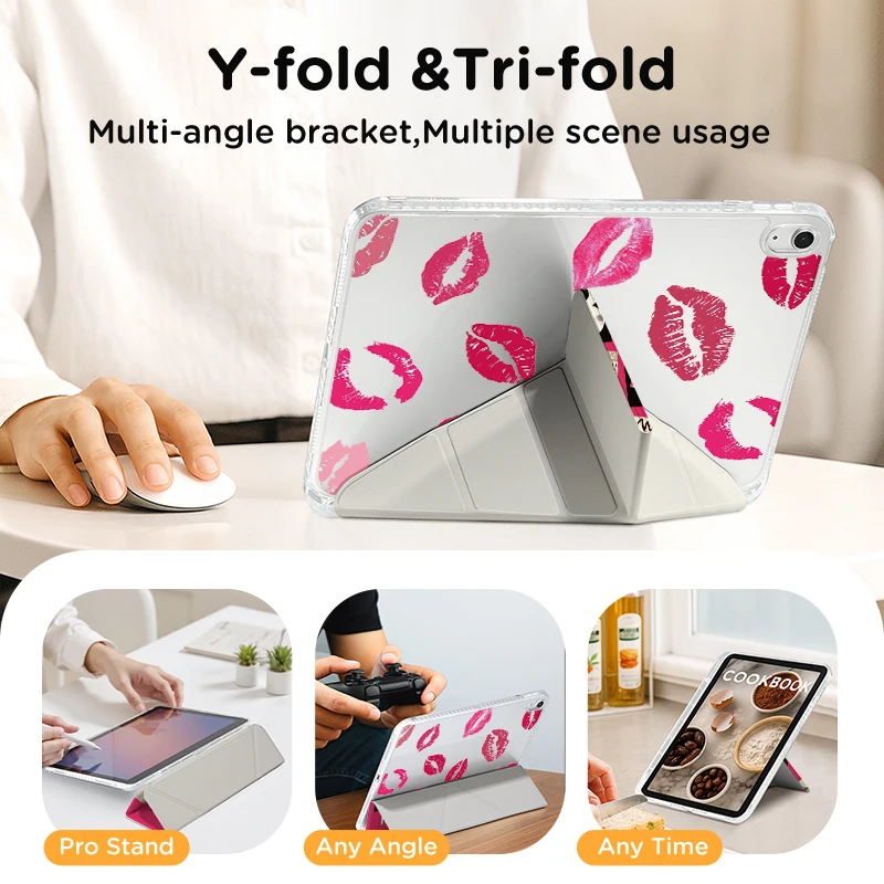 Tri-Fold iPad Case with Pencil Slot and Magnetic Closure | Auto Sleep/Wake Feature