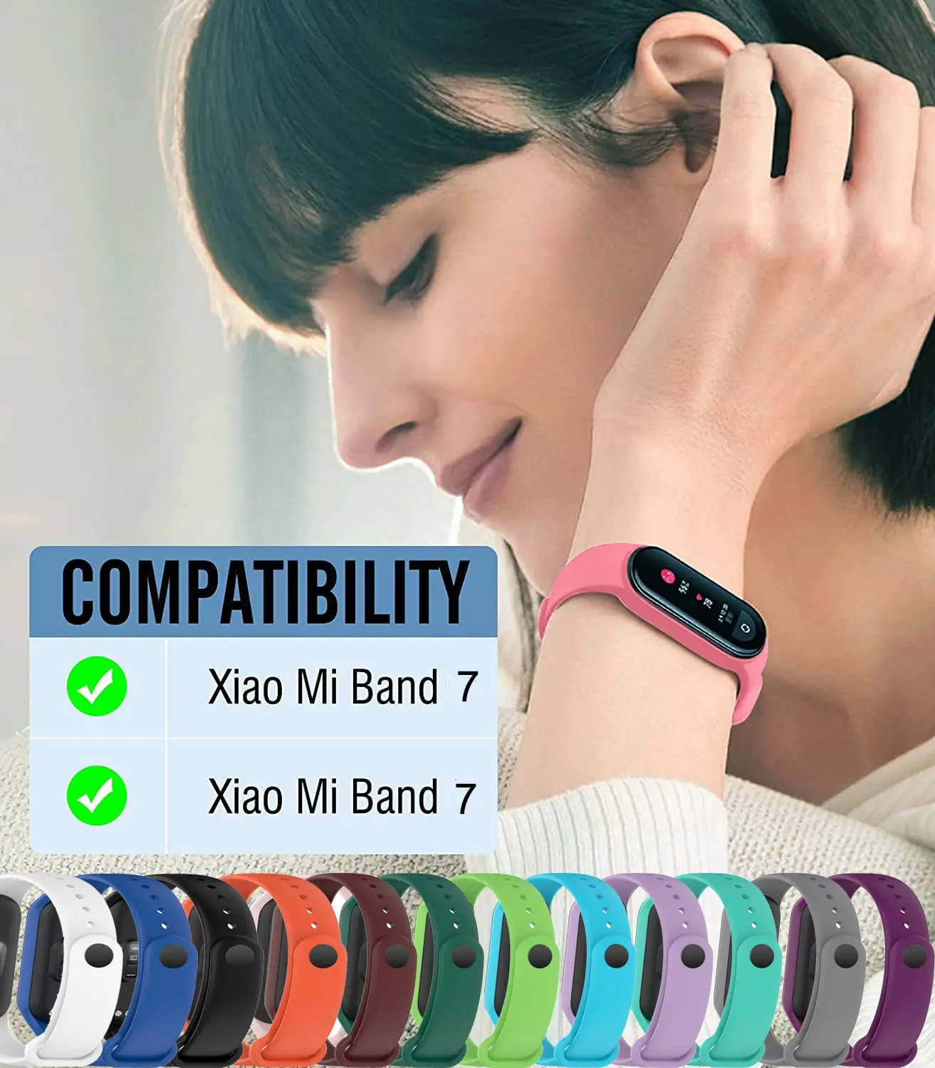 Silicone Sport Replacement Wristbands - Set of 2