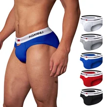 

ADANNU Men's Underwear Men Sexy Briefs Jockstrap Pouch Cuecas Man Cotton Panties Thongs Mesh Underpants Gay Slip Homme Srting