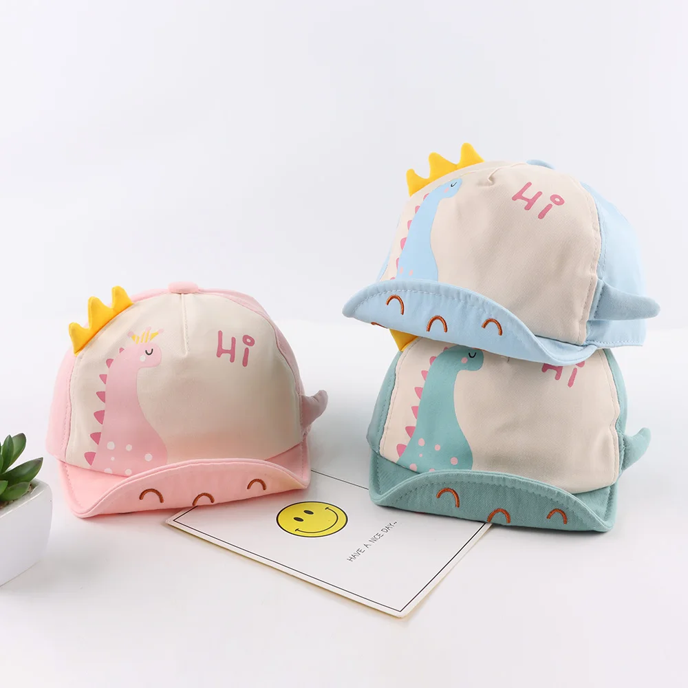 

Baby Boys Baseball Cap Cotton Baby Cartoon Hat for Girls Summer Sun Hats For Children Spring Toddler Baseball Cap with Dinosaur