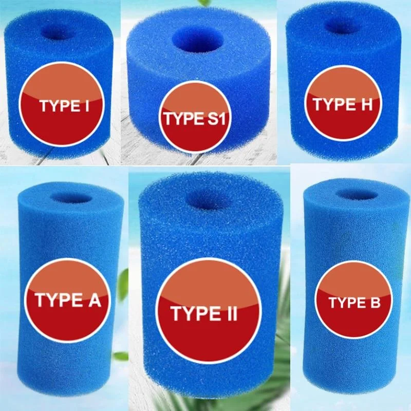 Swimming Pool Filter Hot Tub Filter Cartridge Pool Filter Cleaner For Intex Type I/II/SI/H/A/B Washable Swimming Pool Filter Sponge Reusable Foam Cleaner Tub Filter Cartridge Garden Accessories