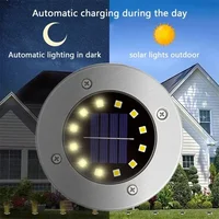 1/4/8Pack Solar Lights Outdoor 8/20LEDs Disk Underground Lamp Spotlight Buried Solar Light for Home Garden Lawn Yard Decoration 2