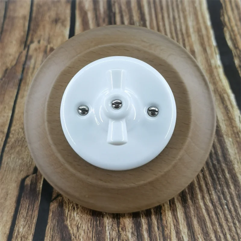 Interruptor de Parede de Porcelana para Decoração Vintage Retrô Embutido