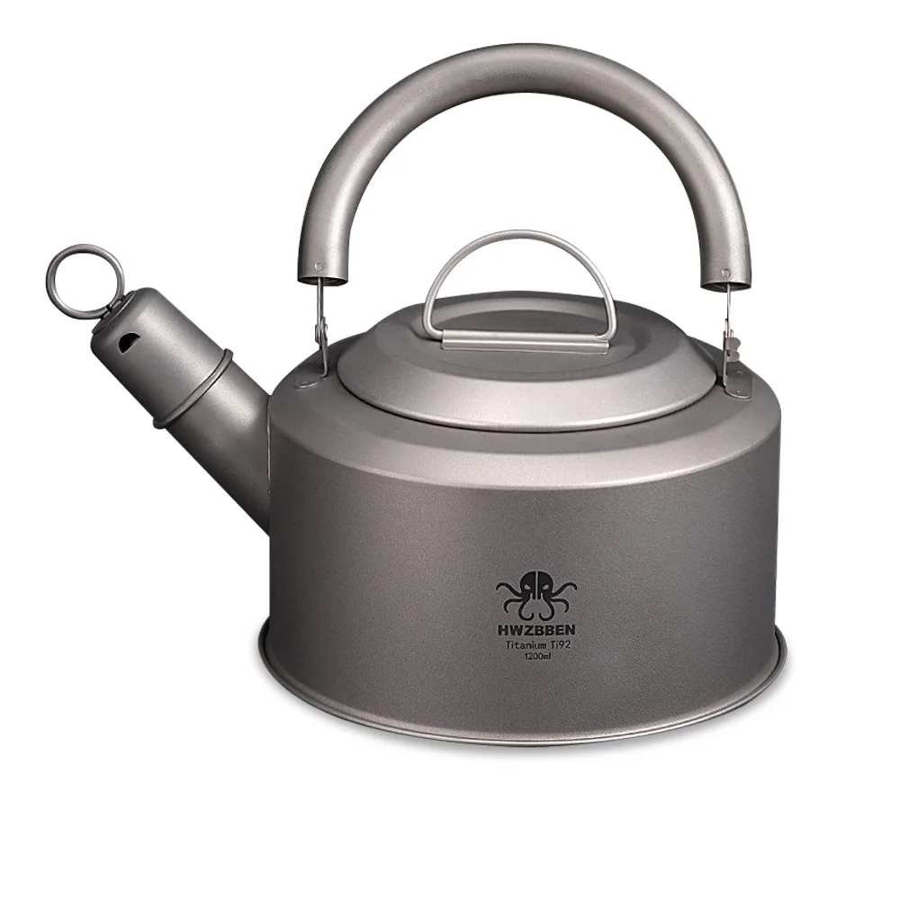 1200ml Large Capacity Titanium Tea Pot Portable Camping Tea Pot Lightweight Coffee Pot with