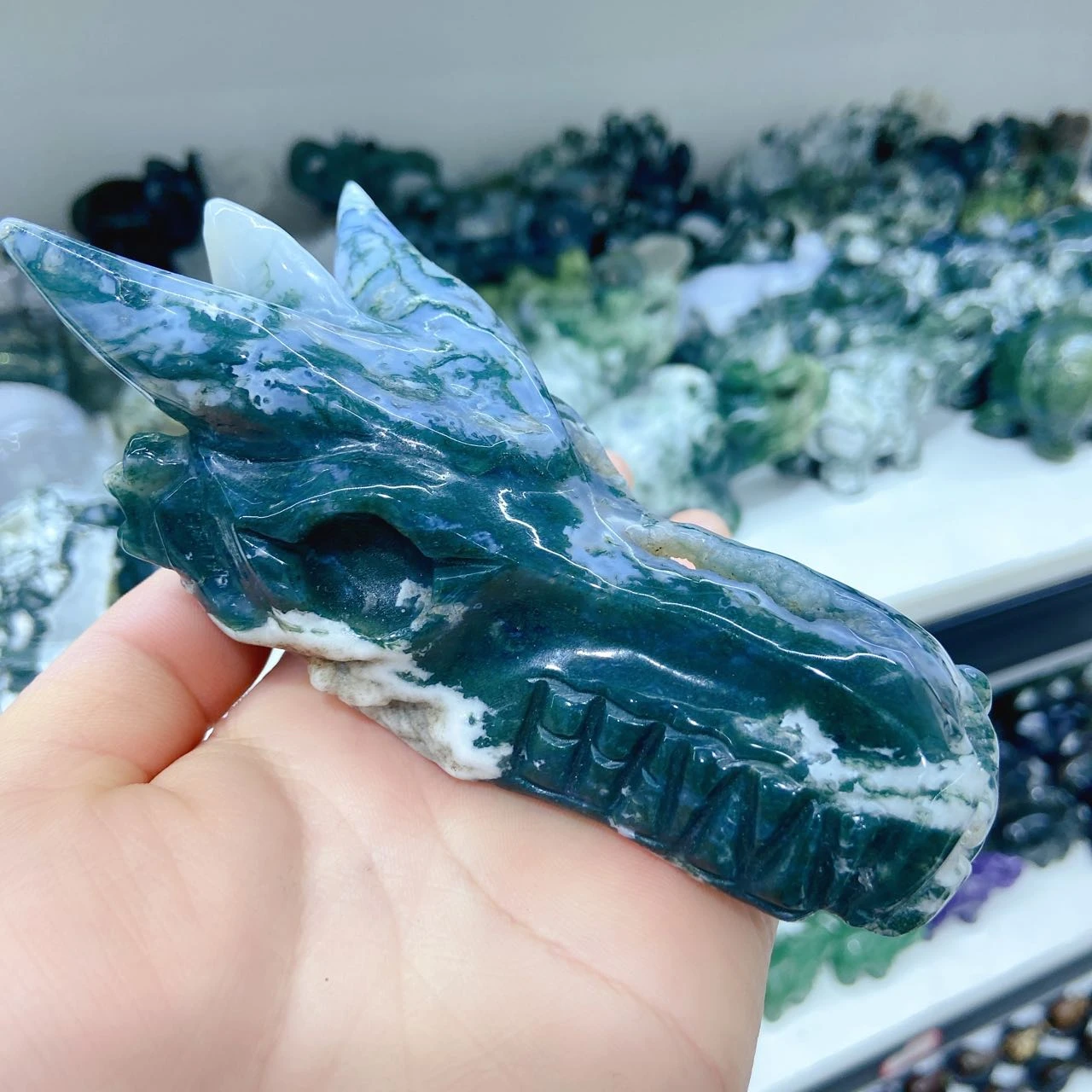 400 500g Natural Crystals Aquatic Dragon Onyx Carving quartz Animal  Figurines healing reiki Ornament home Decor Gift| | - AliExpress