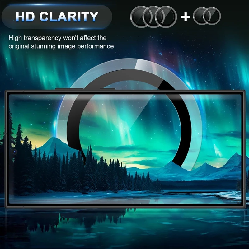 Ultra Clear Tempered Glass Camera Lens Protector with Ring Design