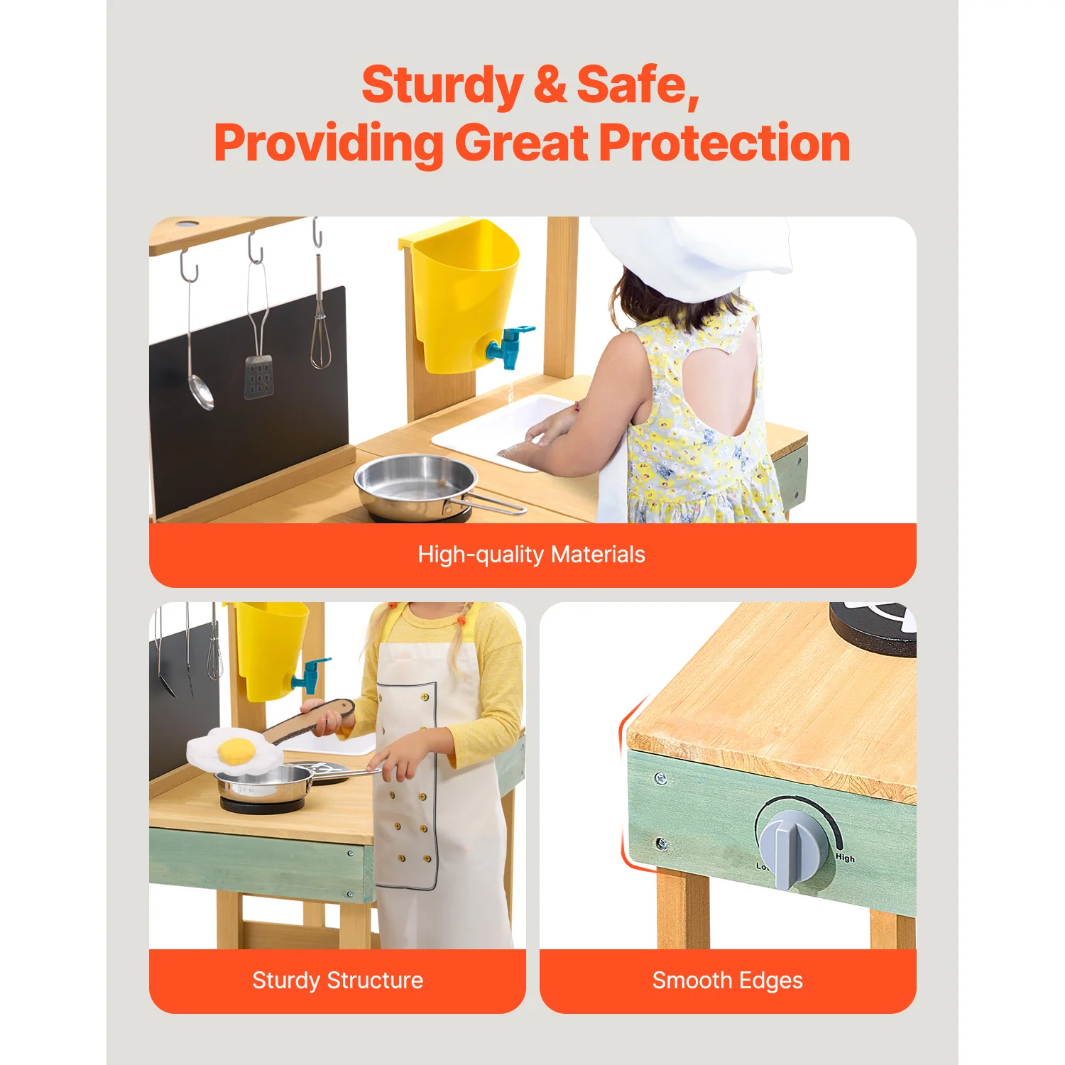 Wooden Outdoor Mud Kitchen Playset for Kids