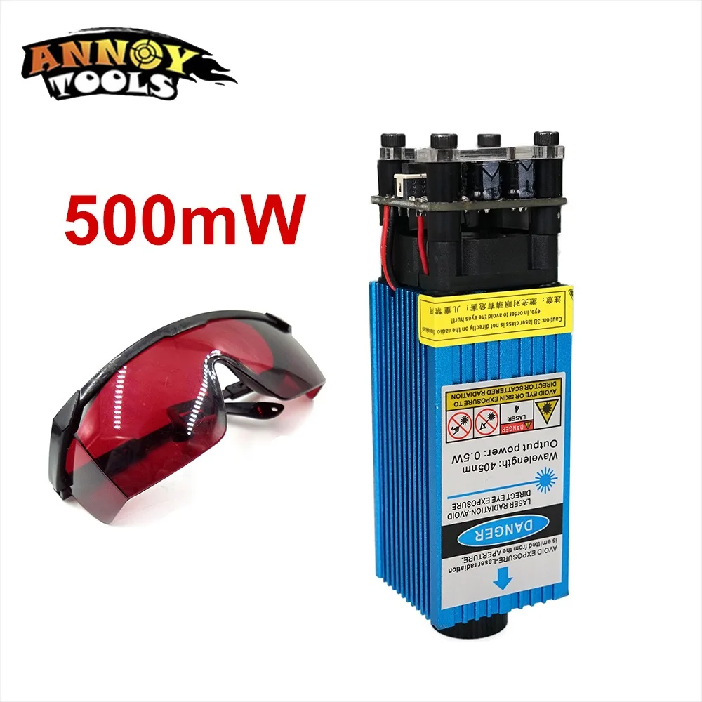 500mW 405nm Focusable Blue Laser Module Laser Engraving And Cutting TTL PWM control 0.5W Head laser module