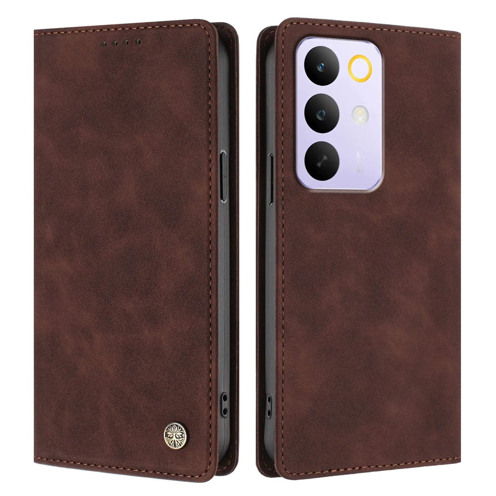Luxury Leather Wallet Case with Magnetic Flip Cover