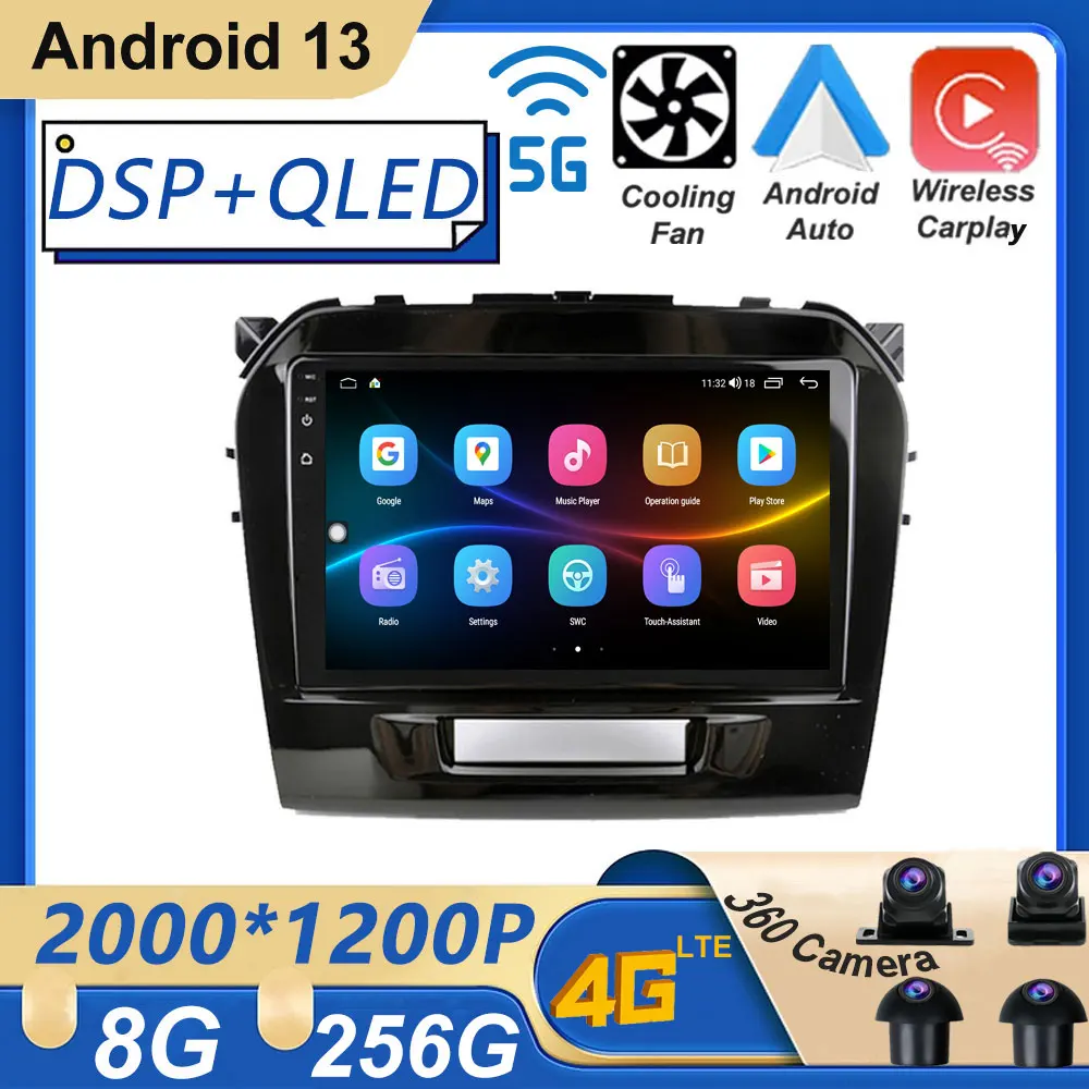 

For Suzuki Vitara 2015 2016 2017 2018 2019 Gps Navigation Wireless Carplay Car Radio Multimedia Video Player Android 13 No 2din