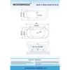 Contemporary White Acrylic Bathtub 59" Soaking Tub with Brushed Gold Overflow and Drain Non-Slip Design High Gloss LUCITE 6