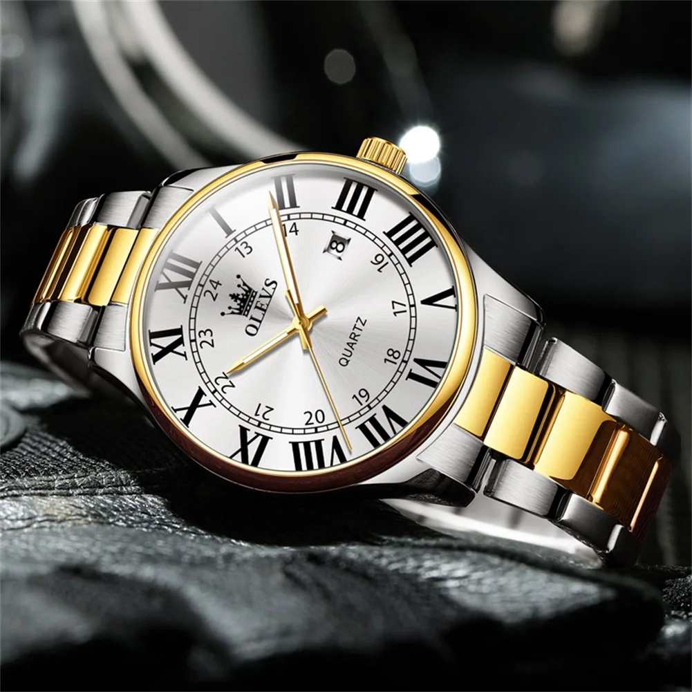 OLEVS Luxury Business Rome Time Man Wristwatch Waterproof Luminous Men Watch For Men Quartz Men's Watches Relogios Masculino