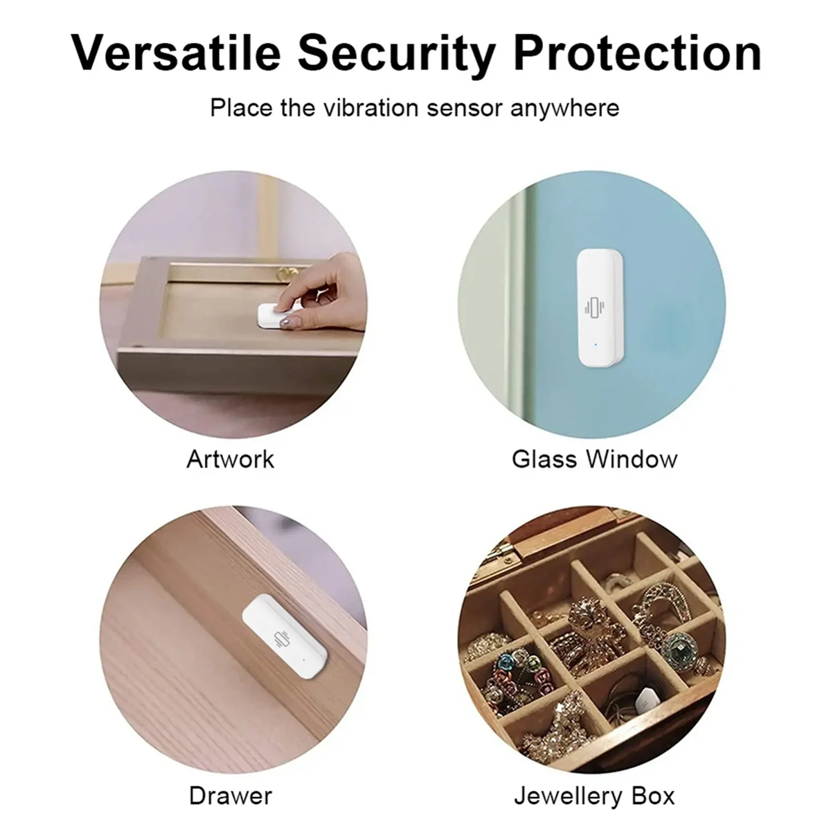 HFIL_Tuya Smart Vibration Sensor ZigBee Tuya Sensor Monitor App Control Security Protection Zigbee Motion Shock Alarm
