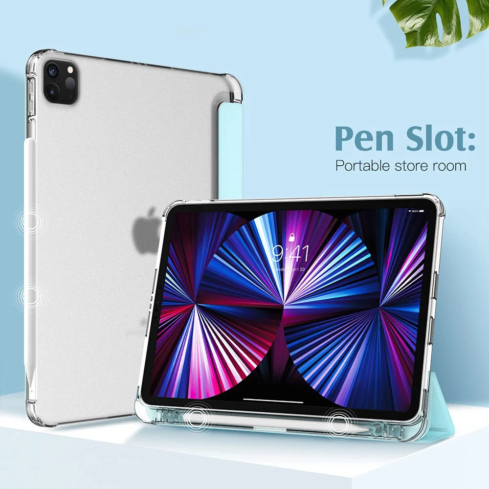 2023 Nuovo Ipad Pro 12.9 Custodia 6Th/5Th/4Th/3Rd Generation Con Portamatite Custodia A Tre Ante Smart Case Con Retro Morbido Auto Wake/Slee