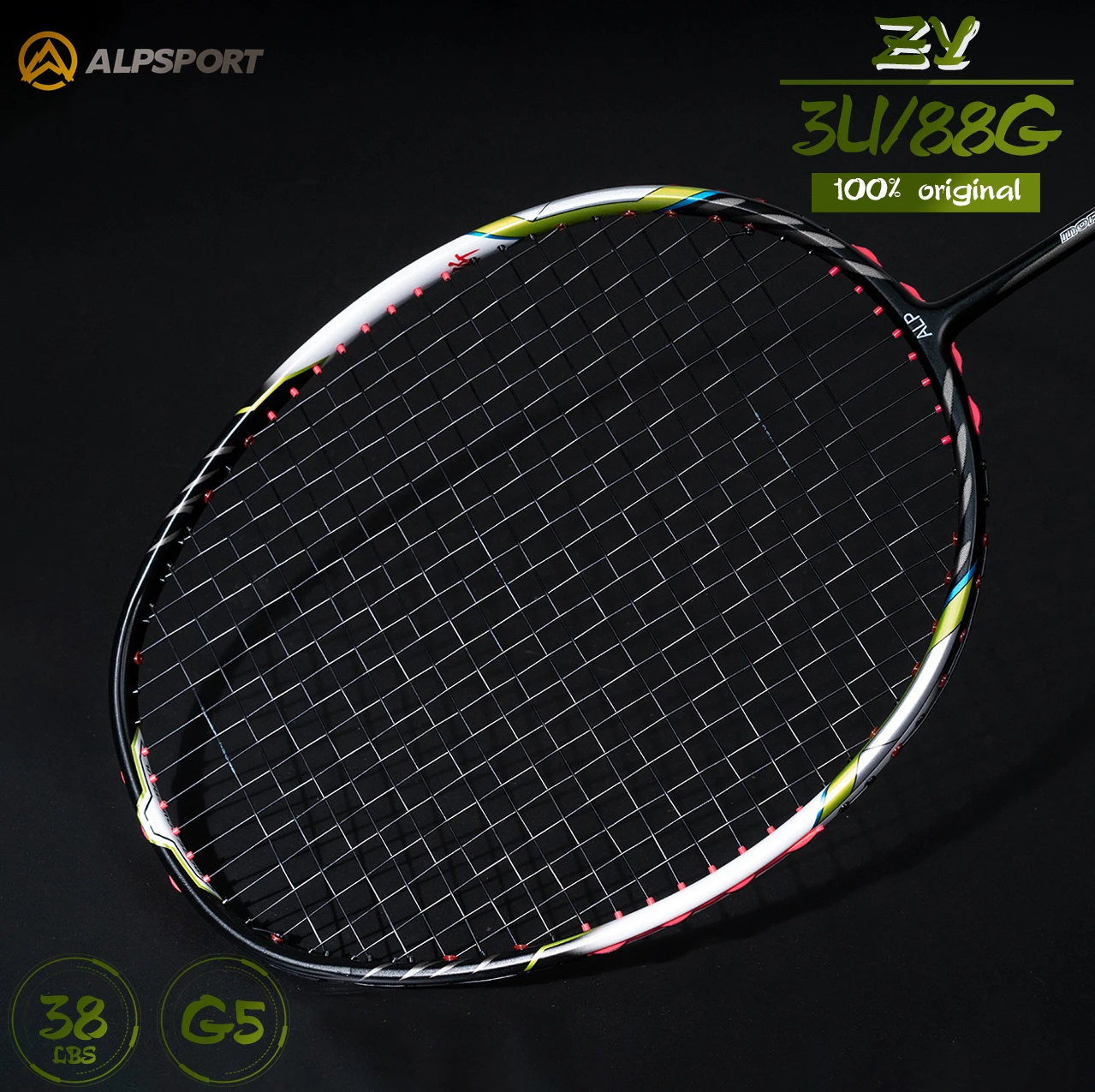 

Alpsport ZY 3U Offense 90g T800 Badminton racket Imported Original Up to 38 pounds Hitting sound Professional carbon fiber