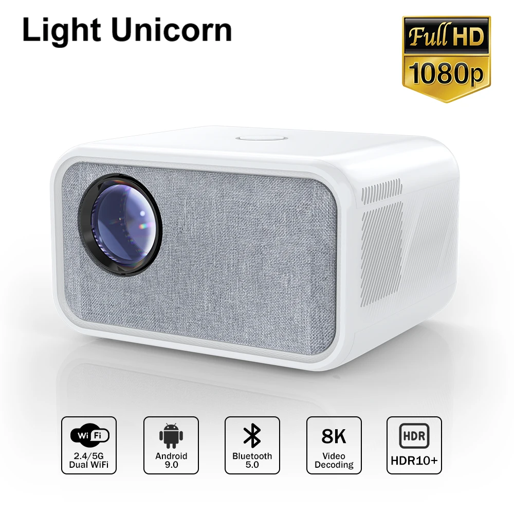 Light Unicorn X9 Full Hd 1080P Native 1920✖1080P 4K Projector Android 5G Wifi Mini Portable Videoprojector Home Theater TV Beam portable projector