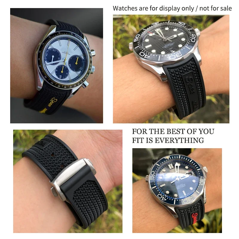 Premium 22mm Soft Silicone Watchband - Natural Rubber Strap