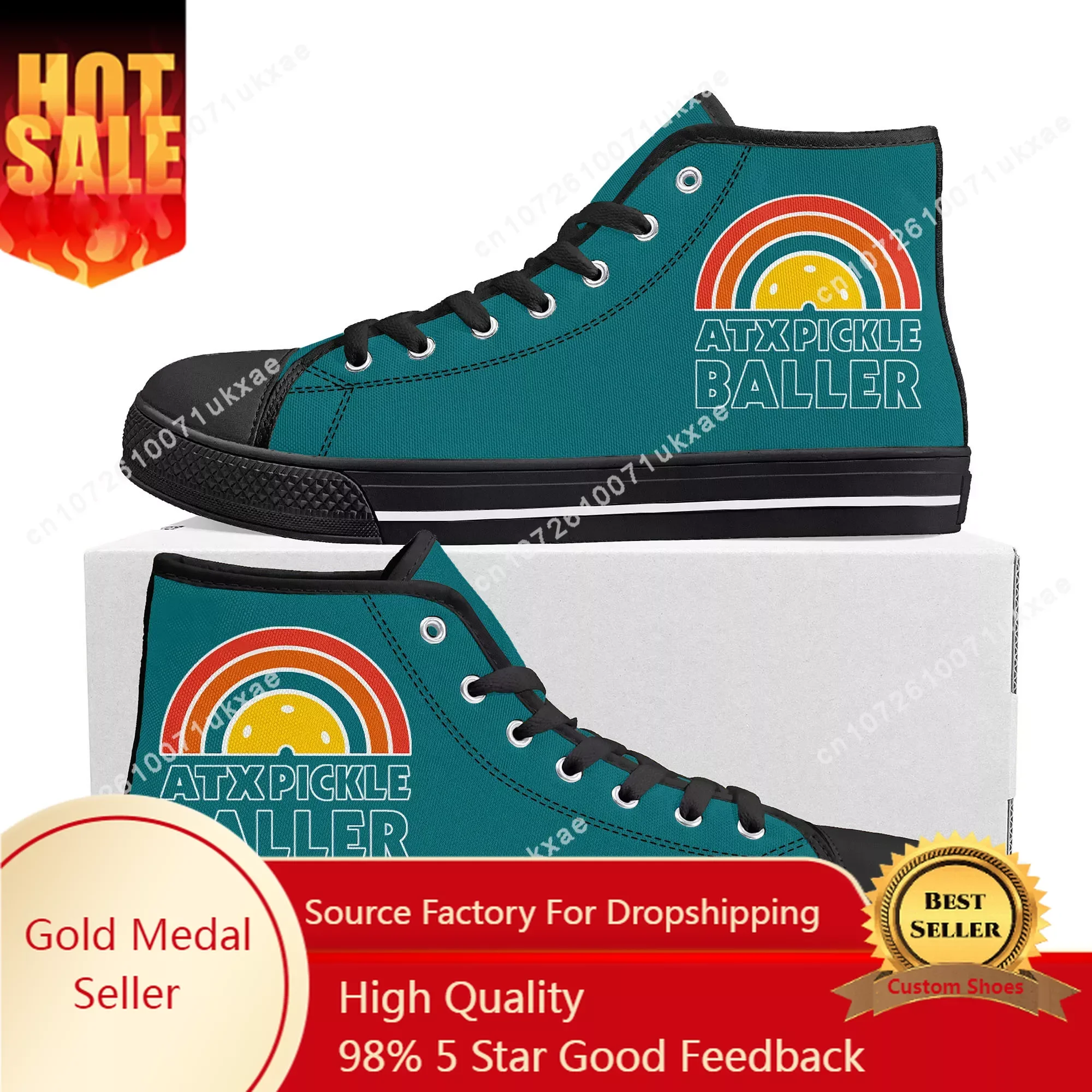 

ATX PICKLEBALLERS pickleball High Top Sneakers Mens Womens Teenager Canvas High Quality Sneaker Casual Custom Made Shoes DIY