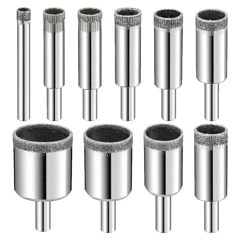 

Tile Drill Bits 10pcs Hollow Drill Hole Saw Set Tile Opener With Hole Saw Guidance Fixture Cutting Drill Bits For Tiles Glass