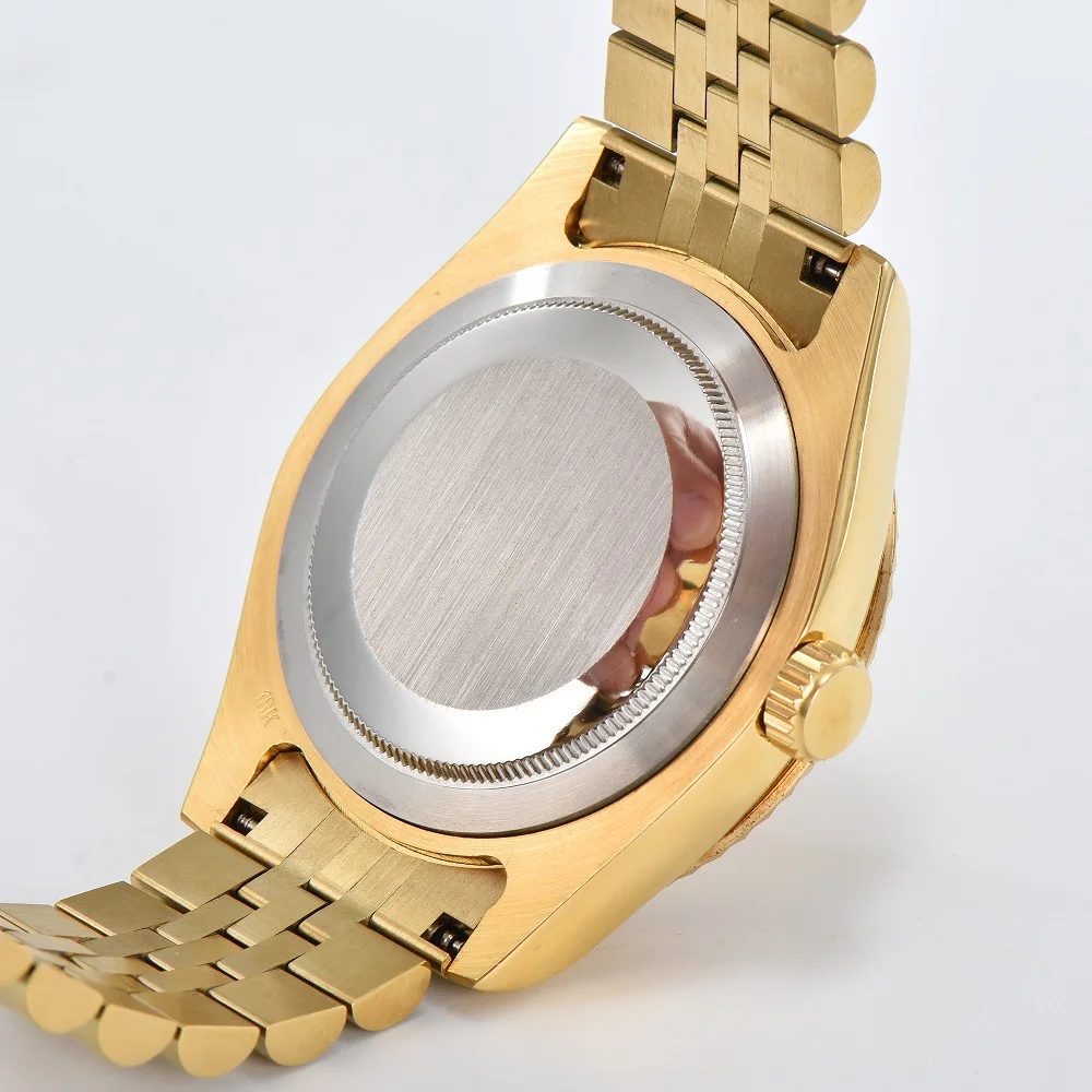 HUAYRA Fashion Luxury Automatic Mechanical Watch Gold Stainless Steel Clock Casual Waterproof Calendar Men's Watch