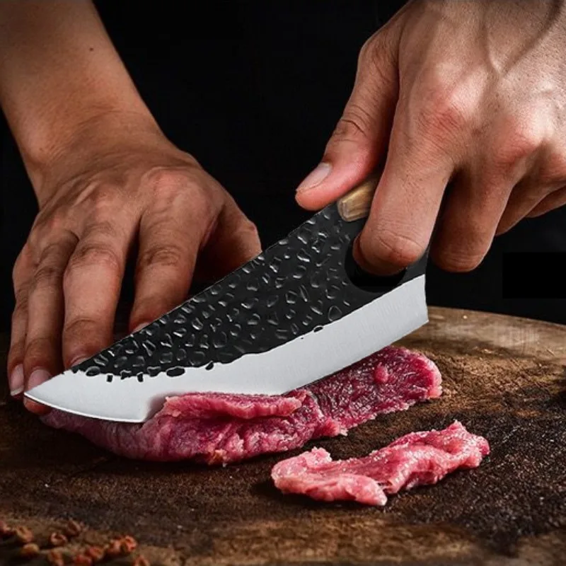 Meat Cleaver Fishing Knife Handmade Forged Viking Chef Knife Stainless Steel Kitchen Butcher Boning 5.5"