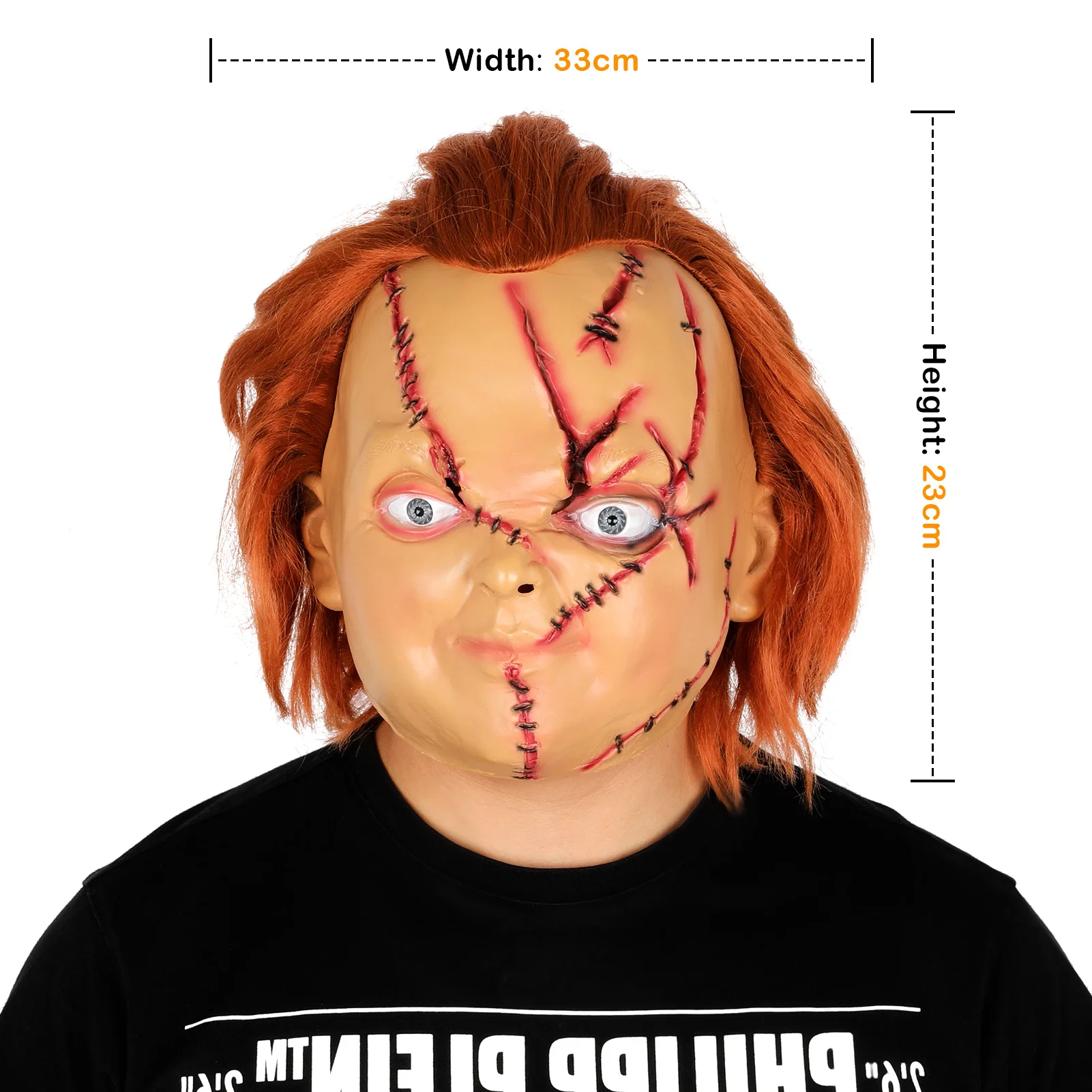 Chucky Mask Cosplay Horror Movie Child Play Scary Latex Headwear Full Face Helmet Halloween Masquerade Party Prank Prop
