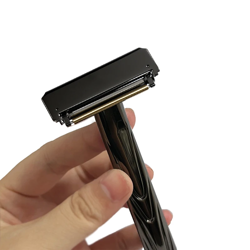 Whityle 21T Glide Pro 4D Edelstahl-Rasierer für Männer, wiederverwendbarer Sicherheitsrasierer aus Metall zum Rasieren, Rasierer mit zwei Klingen, schwenkbarer Kopf – Detail 8