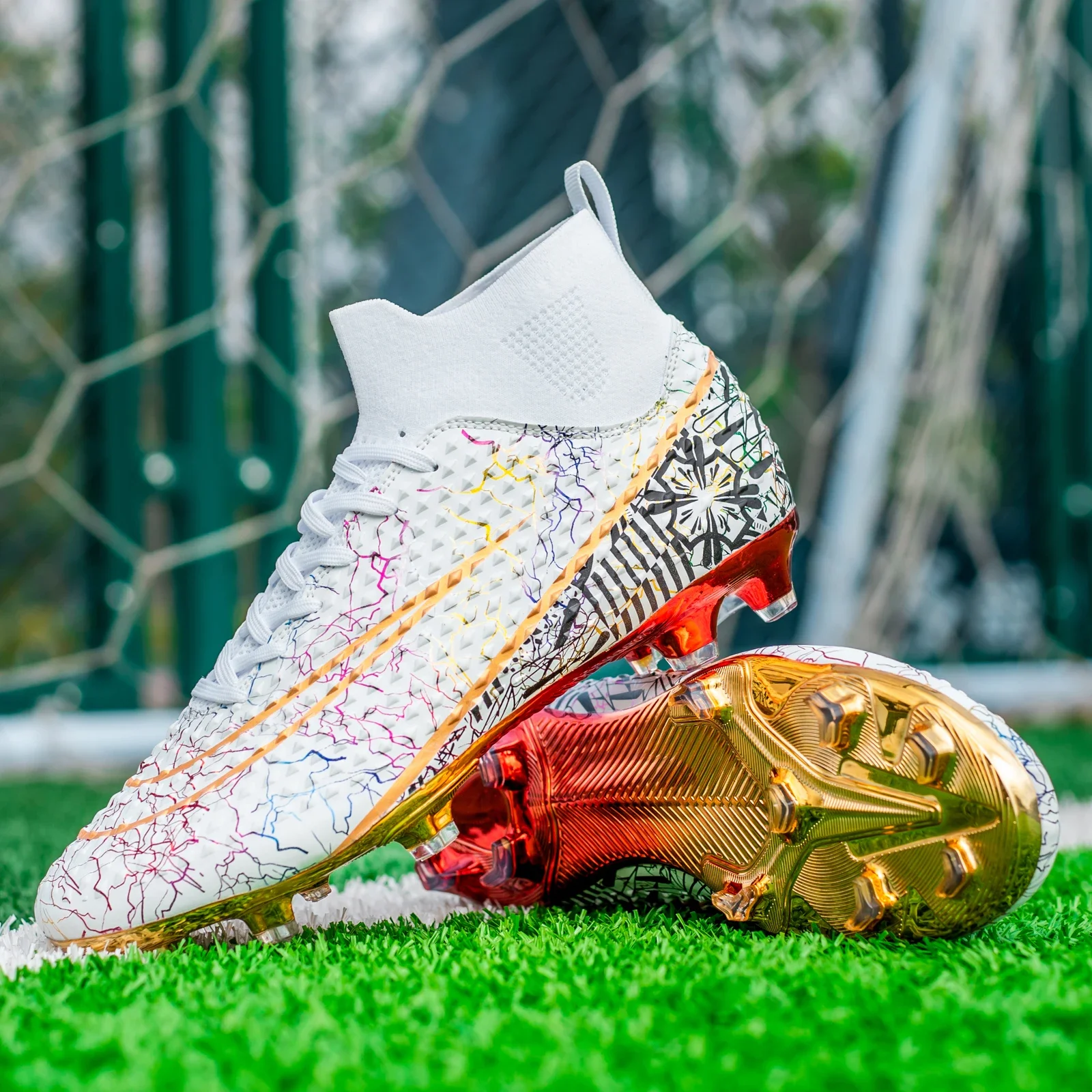 Football Boots TF/FG Training Grass Outdoor Professional Soccer Shoes Men Women Adult Teenager Non-Slip Soccer Cleats Sneakers