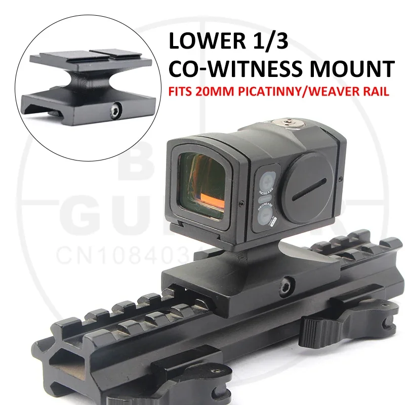 P-2 3.5MOA Red Dot Reflex Sight for Hunting Pistol Rifle Scope w/GLOCK Gen4/Gen5 MOS Plate&Lower 1/3 Co-witness Picatinny Mount