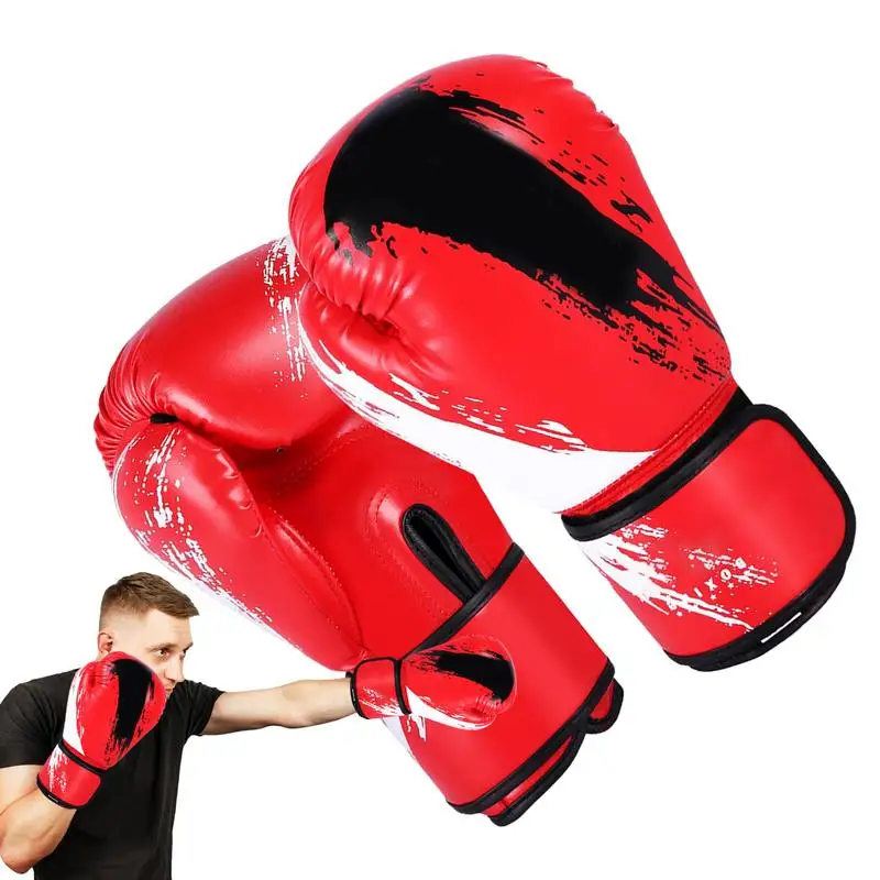 

Boxing Training Fighting Gloves PU Leather Kids Breathable Muay Thai Sparring Punching Karate Kickboxing Professional Glove