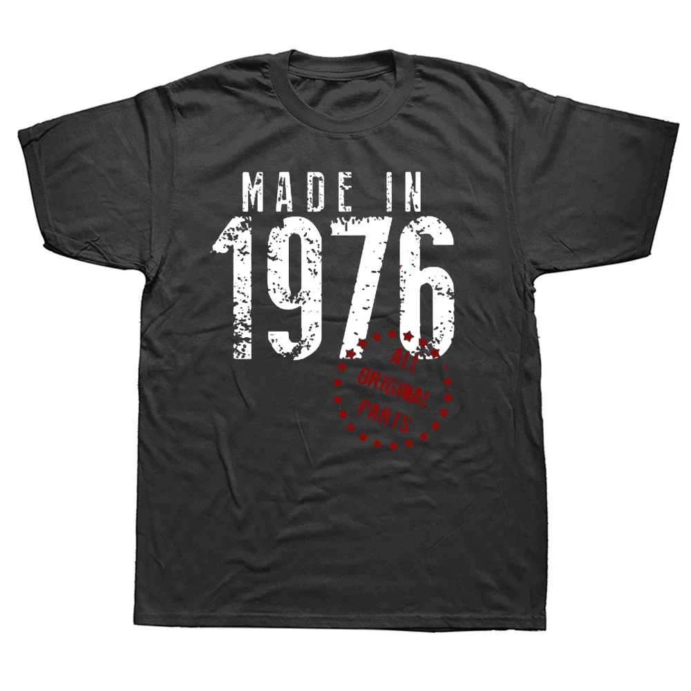 Lustig, hergestellt im Jahr 1976, alle Originalteile, T-Shirts, Baumwolle, Streetwear, kurzärmelig, Geburtstagsgeschenke, Sommer-Stil, T-Shirt für Herren