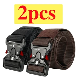 Men's Tactical Outdoor Belt 2 - Pack - Quick Release Unisex Multi - Functional Durable Belt - 120cm (Black coffee 01R)