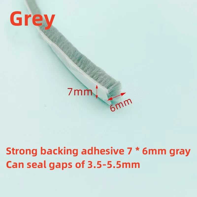 Self-Adhesive Wool Pile Weatherstrip Brush Seal for Doors and Windows - Warm Winter Gray, White, Brown