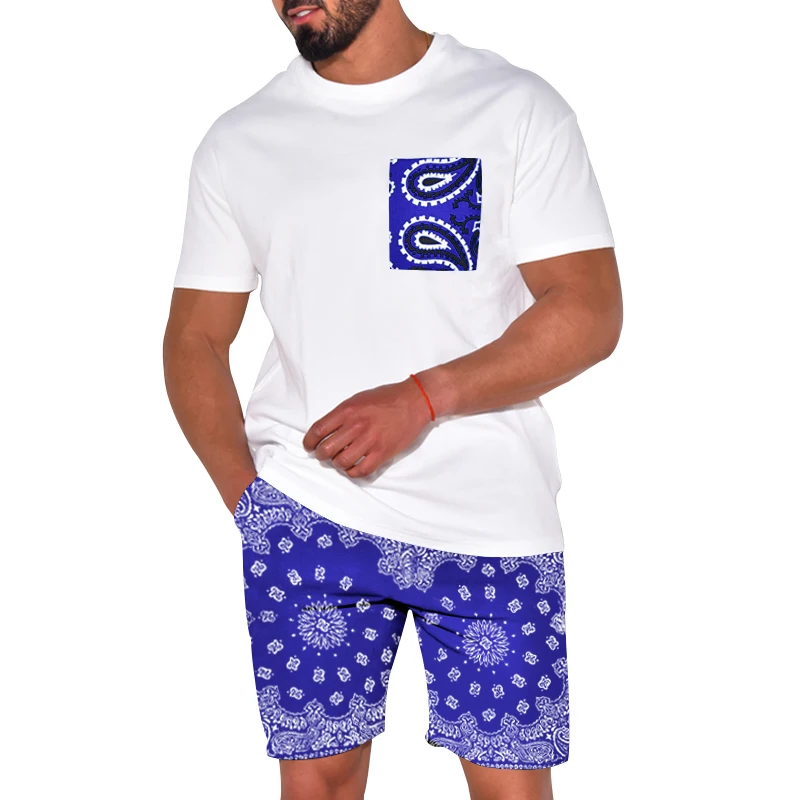 Summer Street Graffiti 3d Paisley Patchwork Pattern Print Oversized T Shirt Shorts 2pcs Suit Retro Style Hip Hop Men Clothing summer street graffiti 3d paisley patchwork pattern print oversized t shirt shorts 2pcs suit retro style hip hop men clothing