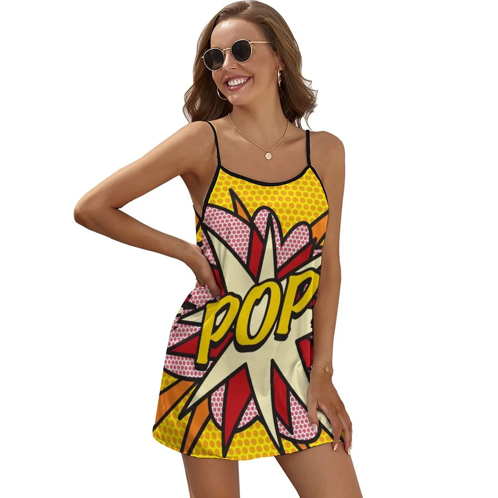 

POP Comic Book Pop Art Cool Retro Trendy Sleeveless Dress Dresses gala summer clothes for women summer dresses women 2024