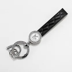 Crystal Car Keychain Auto Key Ring Decorative Pendant Accessories (Black)